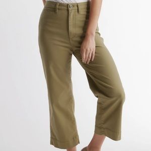 Quince Stretch Cotton Twill Wide-Leg Crop Pant